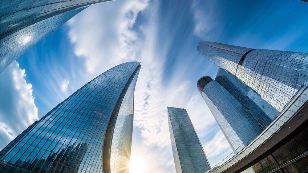 office buildings, skyscrapers